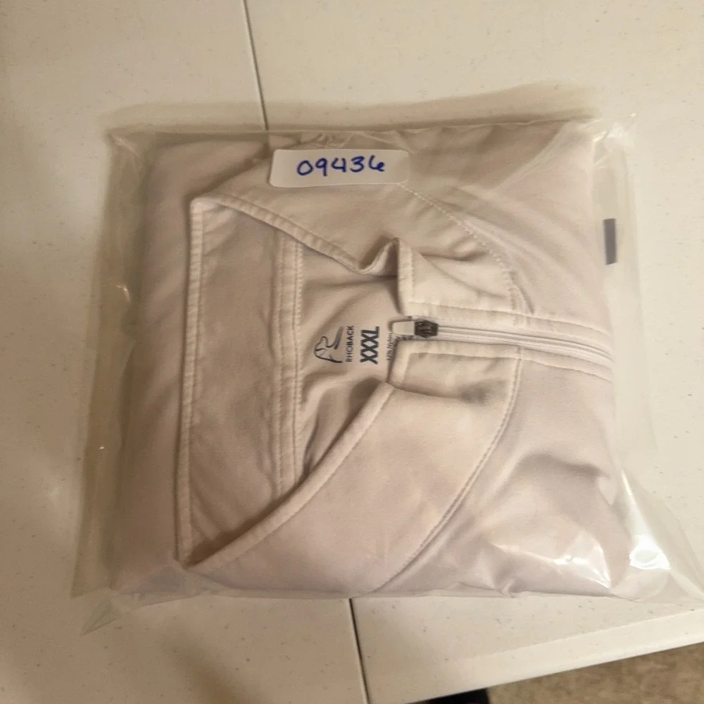 Rhoback Shirt Men 3XL White 1/4 Zip Pullover Performance Athleisure Stretch Golf